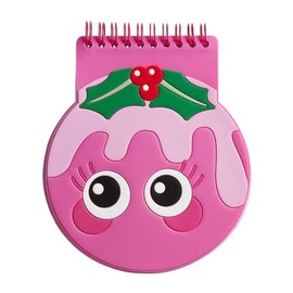 Tinc A5 Christmas Novelty Notepad - Cute Festive Pudding - Pink - Wirebound