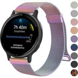 Oumida Garmin Strap 20 mm for Garmin Vivoactive 5 / Vivoactive 3, Venu 2 Plus / Venu Sq 2 / Venu Sq / Sq Music, Vivomove Series, Forerunner 55/245/645, Metal Watch Straps Double Magnet Replacement