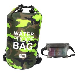 Idefair Waterproof Bag / Backpack - Floating Dry Backpack / Beach Bag - Lightweight Dry Bag for the Beach, Boating, Fishing, Kayaking, Swimming, Rafting, Camping - 10L / 20L, green, 20L
