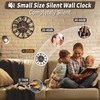 Maxstar Wall Clock Battery Operated,Silent Non-Ticking Modern Rustic Metal Round
