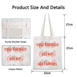 POFULL Into Woods Musical Gift Broadway Musical Lover Gift Musical Theatre Gift You Should See My Nectarines Tote Bag (you should see)