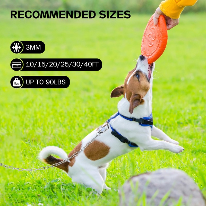 Heavy Duty Dog Chain for Yard-30FT Metal Chain Leash Chew