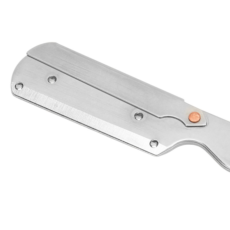 Foldable Beard Clipper Handle Reusable Stainless Steel Safety Manual Straight