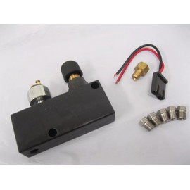 1 Set SHLPDFM Black Aluminum Adjustable Brake Proportioning Valve & Distribution Block Brake Disc/Drum with five fittings for 3/16 brake line,brake light switch and wiring pigtail