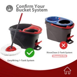 Mop Head Replacement, 4 Pack Spin Mop Refill Replace Head Compatible for O-Cedar EasyWring 1-Tank System, Microfiber Machine Washable, Not Easy to Dislodge