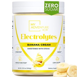 Zero Sugar - Banana Cream Electrolytes Powder - Refreshing Hydration - Caffeine Free Energy with All Natural Ingredients - Vegan Keto & Paleo - Sugar Free Electrolytes Powder Drink Mix - 150 Servings