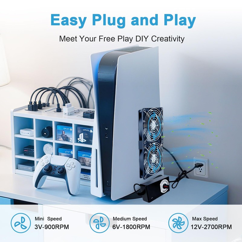 240 mm PC Fan, 12 V Case Fan with Power