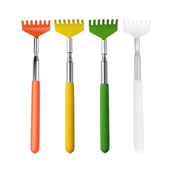QLEUIFT 4 pcs Back Scratcher, Stainless Steel Telescopic Back Scratcher,