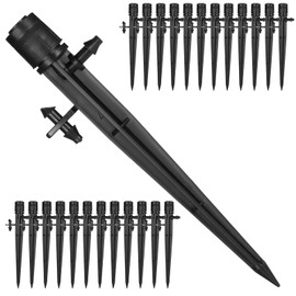 25 Pcs Drip Irrigation Emitters Adjustable 360 Degree Water Flow Drips Emitters for 1/4 Drip Irrigation Tubing Irrigations Drippers Micro Sprayer Irrigations for Garden Patio Lawn Flower Bed Watering