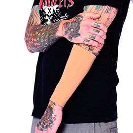 Tat2X Ink Armor Forearm 9" Tattoo Cover Up Sleeve - No Slip Grip - U.S. Made - Light - XSS (one sleeve)