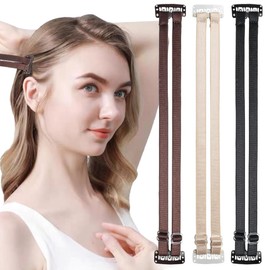 QOMJUFA 3 Pieces Face Lifting Tape Bands, Face Lifting Band, Facelift Bands with Clips, Facelifting Invisible Hair Bands for Chin, Neck and Eyes, Reusable Facelift Tape