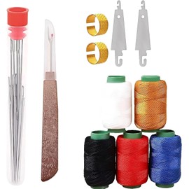 37Pcs Sewing Tool Set, Steel Sewing Needle Kit, Threader and Needle Repair Kit Needle Threaders for Hand Sewing, Needles Thread Hand Repair Tools, Embroidery Tool Kit, DIY Crafting Kit