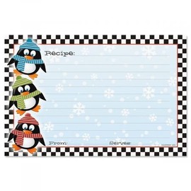 Penguin Recipe Cards - 4 x 6