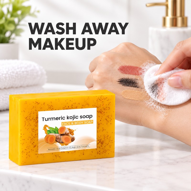 8-Pack Turmeric Lemon Kojic Acid Face & Body Soap Bars