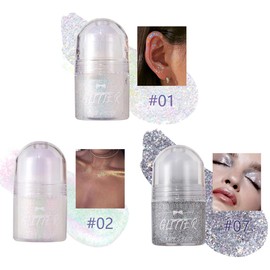 Face Glitter, Glitter Gel Roll On for Hair, Face and Body, Roll-on Body Glitter Gel, Mermaid Festival Glitter Make-Up Rave