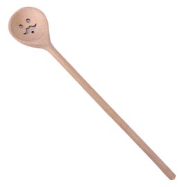 1 x Wooden Face Spoon 30 cm Wood with Lasered Moustache Motif - Wooden Cooking Spoon Wooden Spoon