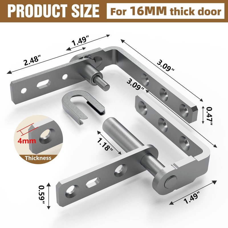 Heavy Duty Cafe Door Hinges,304 Stainless Steel Thick Hinges, Self