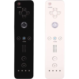 LeonDesigns Wii Controller 2 Pack Wii u Remote mit Silikongehäuse und Handgelenksgurt (weiß+schwarz)