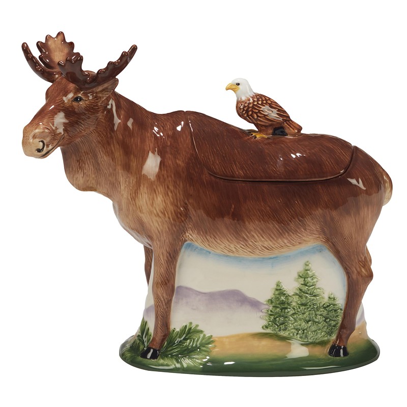 Certified International Mountain Summit 3-D Moose Cookie Jar