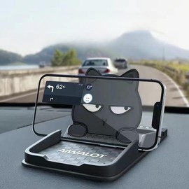 Pomeranian Phone Holder for Car Dashboard, Universal Smartphone Mount, Silicone, Anti-Slip, Washable, Black