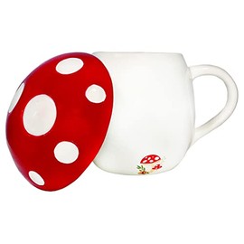 Streamline Imagined Ceramic Mushroom Mug with Lid
