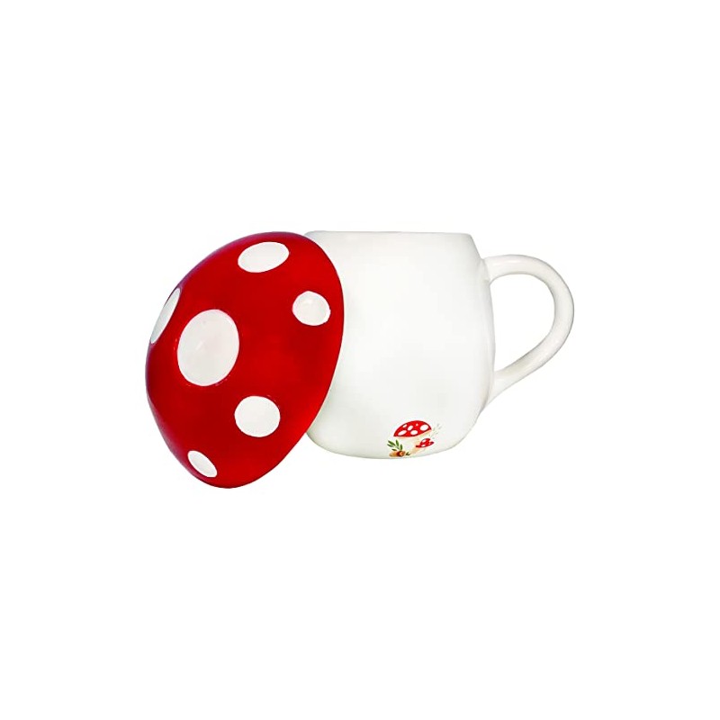 Streamline Imagined Ceramic Mushroom Mug with Lid