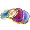 Jet International Set of 4 (four) Gold Plated Agate Slice