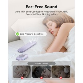 PILSAMAS Under Pillow Speaker Bluetooth 5.4 with Bone Conduction, Corded Remote, 3 Timer - White Noise Sound Machine, 24H Playtime, 36 Soothing Sleep Sounds for Adults, Kids, Side Sleepers, Office Nap