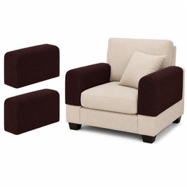 Wnote 2Pcs Stretch Sofa Armchair Covers for Recliner Couch Brown