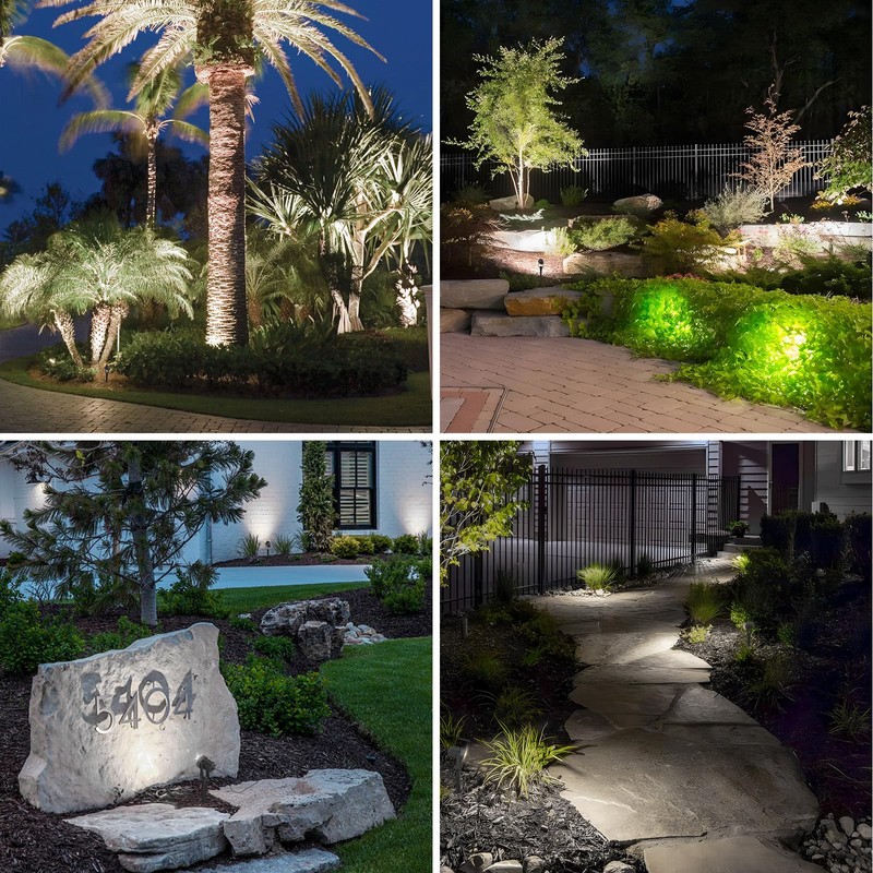 APONUO Solar Spot Lights Outdoor 4-in-1 Solar Landscape Lighting Dusk