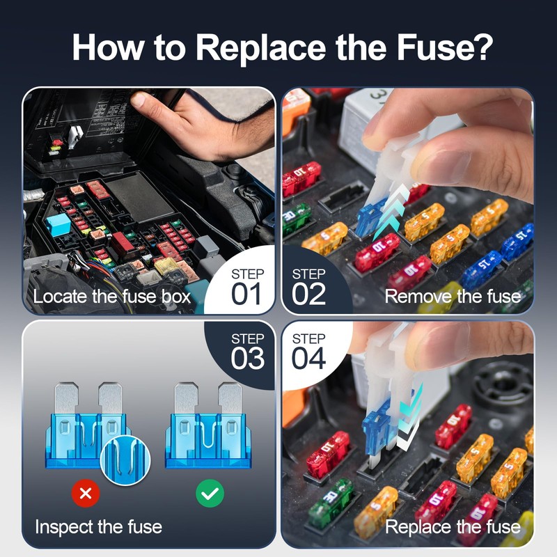 JOREST 30 PCS Car Fuses, For Car/Truck/Motorcycle (2A 3A 5A