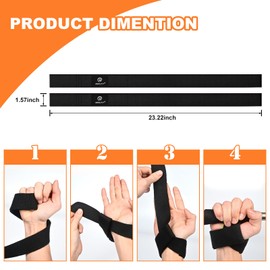 NEALFIT Lifting Straps for Weightlifting, Wrist Straps for Weightlifting, Deadlifts, Bodybuilding, Strength Training, Weight Lifting Straps for Men&Women (Black)