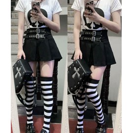 Roiyezo Women's Knee High Socks, Thigh High Socks, Stockings, Over the Knee Socks, Lace, Y2k, Mine-based Lolita, Anti-Slip, white, Free size