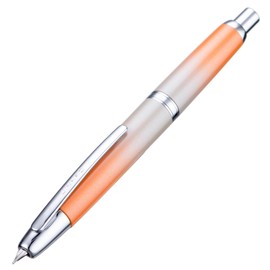 Jinhao 10 Press Fountain Pen with Box, Gradient Light Orange Retractable Fine Nib with Ink Converter Set (Silver Clip)