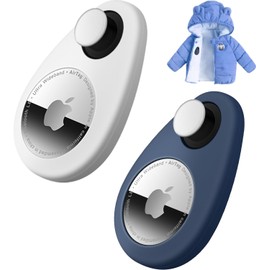 Airtag Holder for Kids Baby Toddler Hidden Anti-Emoval Airtag Case with Safety Pins Suitable for Kids Elderly Pets Backpack Luggage (Blue+White)