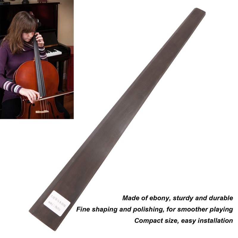 4/4 Cello Fingerboard Ebony Wood Cello Fretboard Replacement String Instrument