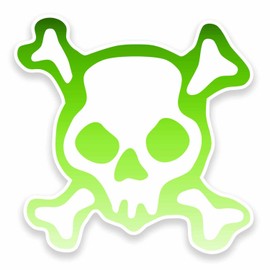 2 x 10cm Skull Vinyl Sticker Decal Laptop Car Bike Helmet Skateboard #9598