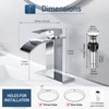 GENBONS Chrome Bathroom Faucet Waterfall Single Handle Bathroom Sink Faucet