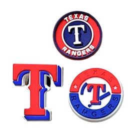 Rangers Shoe Charms, 3-Piece Set, Red White and Blue