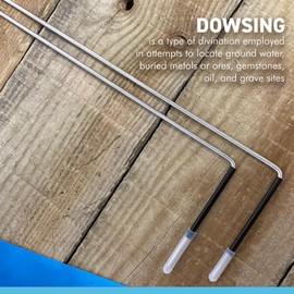 Pair of DOWSING DIVING RODS with Handles and INSTRUCTIONS for use | Spiritual Rods | Ghost Hunting Rods | Water Hunting Rods | Use for finding Water Minerals Oil Geopathic Stress Lines Lost Objects