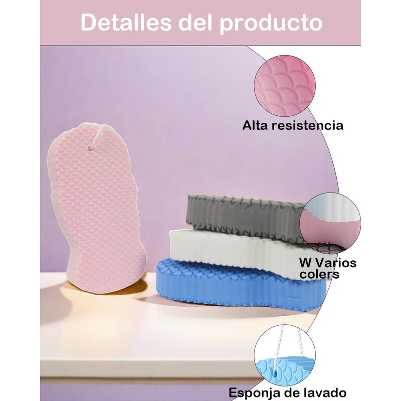 Esponja Exfoliante Corporal JIAQCN 4 Piezas para Piel Sensible y