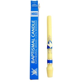 Baptismal Church Religious White Taper Candle