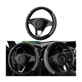 Car Steering Wheel Cover, Non-Slip, Elastic, Steering Wheel Cover for Men and Women, Universal Fit 15 Inches Cars, Vehicles, SUVs (Gray)