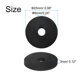 QUARKZMAN Pack of 30 Rubber Spacers 25 mm AD 6 mm ID 3 mm Height Round Vibration Damper Rubber Bushing Eyelets Thick Rubber Washers for Home Car Accessories