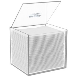 CLEAN SKIN CLUB Clear Acrylic Box for Clean Towels XL (NOT Included), Container For 50 Disposable Clean Towels XL, Face Towelettes Bathroom Counter Storage, Bin for Cleansing Facial Dry Wipes