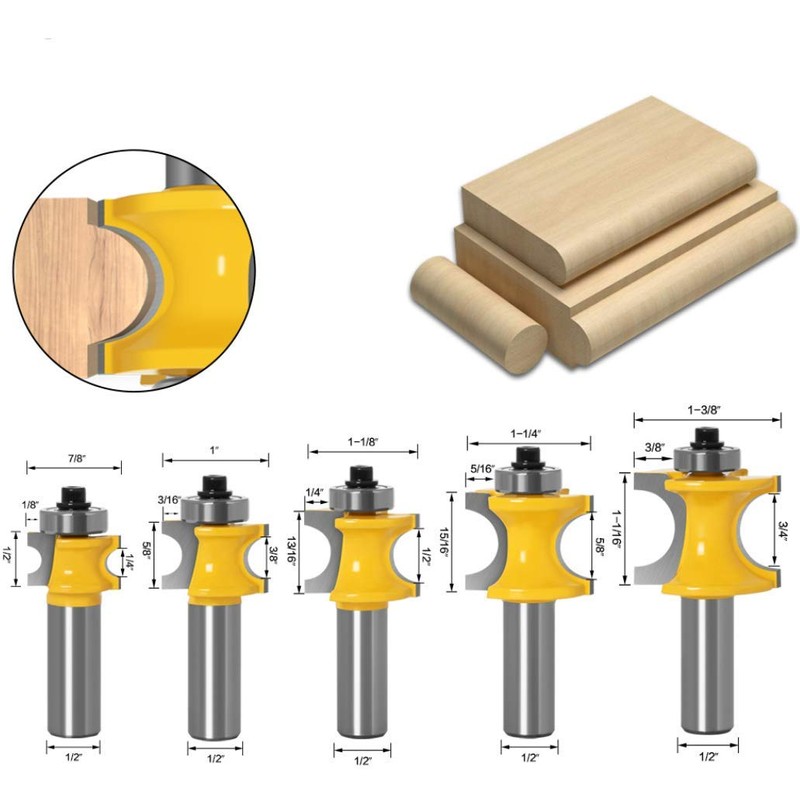 APLUS Half Rod Cutter, 5 Pieces Half Round Bearing Bullnose