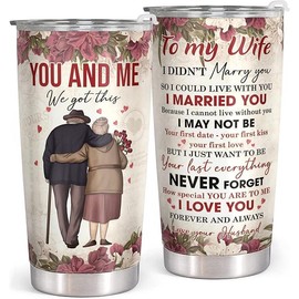 BNB Gifts for Wife from Husband - Wedding Anniversary, Birthday, Valentines Gift Ideas for Her - Romantic Love Presents - Coffee Drinking Cup with Lid - 20 Oz Stainless Steel Tumbler:_PTA-FT-014-huswif