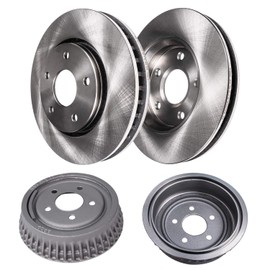 Detroit Axle - Front Brake Rotors and Rear Drums for Oldsmobile Cutlass Pontiac Grand Am Chevy Malibu Replacement Complete Disc Brake RotorsComplete Front Brake Rotors