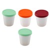 Kichvoe 4Pcs Round Ice Cream Storage Containers Dessert Cups with