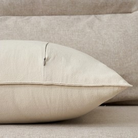 Velvhom Cotton Linen Cushion Covers 45 x 45 Outside Pillow Covers Autumn Winter Solid Color Luxurious Cushions Covers for Patio Couch Sofa Balcony Garden Furniture Home Decor Set of 2, Light Grey